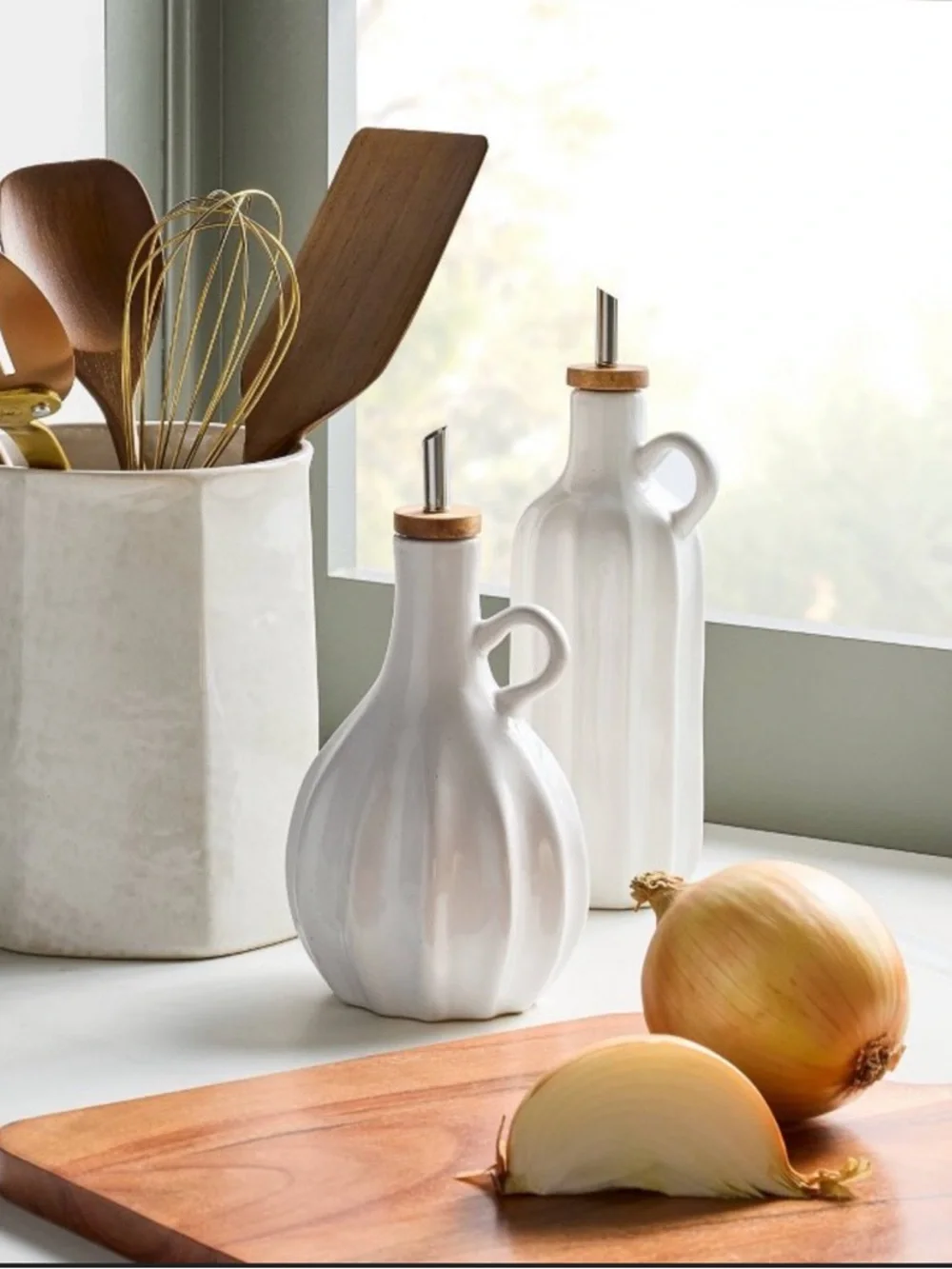 Stoneware Oil & Vinegar Set Hearth & Hand™ with Magnolia 15.5 fl oz & 12.5 fl oz